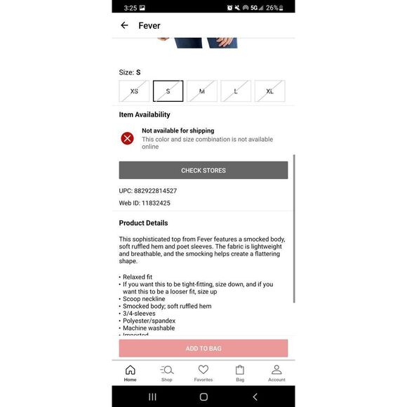 Fever Printed Ruffled Ruched Top Vetiver S - Picture 2 of 2